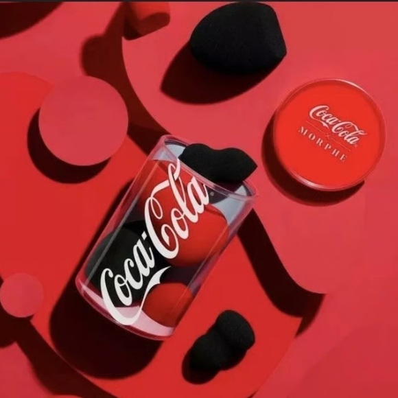 NEW Limited Edition Coca-Cola X Morphe The Quench Pack 4pc Sponges - Black & Red - Picture 3 of 8